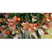 20" Glittered & Beaded Silk Poinsettia Flower Stem -Gold/Burgundy (Pack of 24) - P-170150