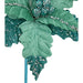25" Glittered Silk Poinsettia Flower Stem -Teal (Pack of 24) - P-170165