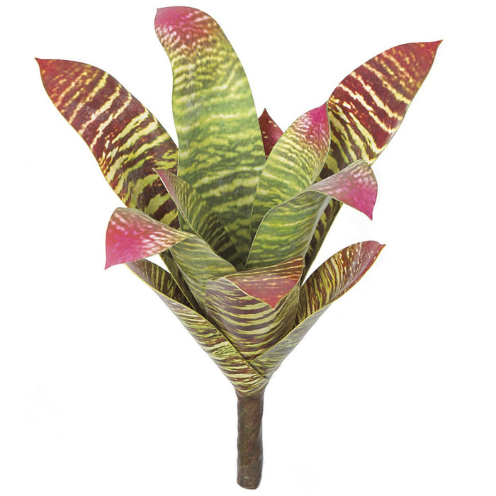 15" Artificial Bromeliad Plant -Green/Burgundy (pack of 6) - P173650