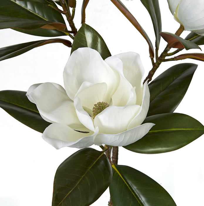 35" Soft-Touch Silk Magnolia Flower Stem -White (Pack of 4) - P173720