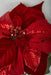 28" Metallic Artificial Velvet Poinsettia Flower Stem -Red (Pack of 12) - P180570
