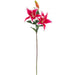 37" Soft-Touch Stargazer Lily Silk Flower Stem -Fuchsia/White (Pack of 6) - P-180870
