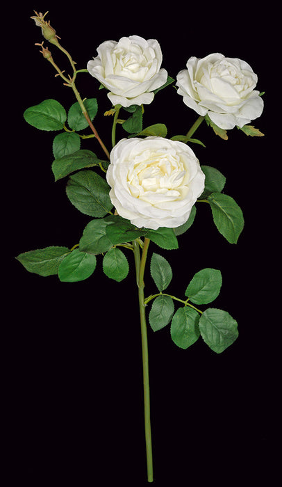 20" Rose Silk Flower Stem -White (Pack of 12) - P-180902