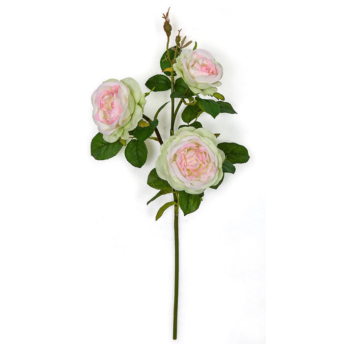 20" Rose Silk Flower Stem -Green/Pink (Pack of 12) - P-180904