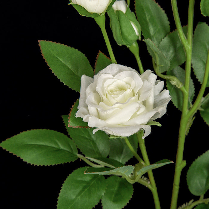 23" Rose Silk Flower Stem -White (Pack of 24) - P-180910