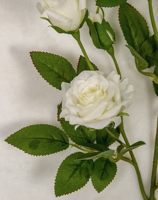 23" Rose Silk Flower Stem -White (Pack of 24) - P-180910