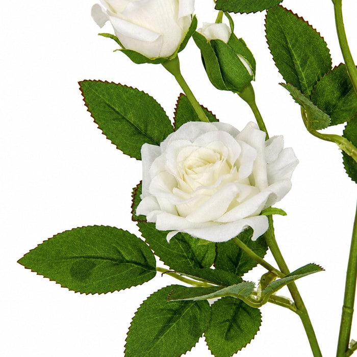 23" Rose Silk Flower Stem -White (Pack of 24) - P-180910