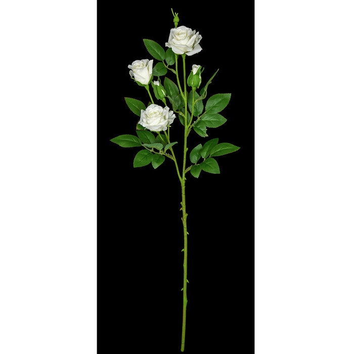 23" Rose Silk Flower Stem -White (Pack of 24) - P-180910