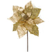 22" Metallic & Sequin Artificial Poinsettia Flower Stem -Gold (pack of 12) - P180980
