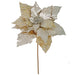 22" Metallic & Sequin Artificial Poinsettia Flower Stem -Champagne/Silver (pack of 12) - P180984