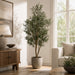 7'6" Silk Olive Tree With Olives w/Pot -Green - P181740