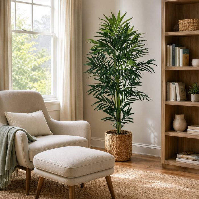 5' Soft-Touch Silk Bella Parlor Palm Tree w/Pot -Green (Pack of 2) - P-184180