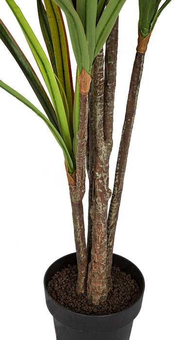 dracaena trunk soft 6'6" Soft-Touch Dracaena Silk Tree w/Pot -Green/Red — Silks Are Forever