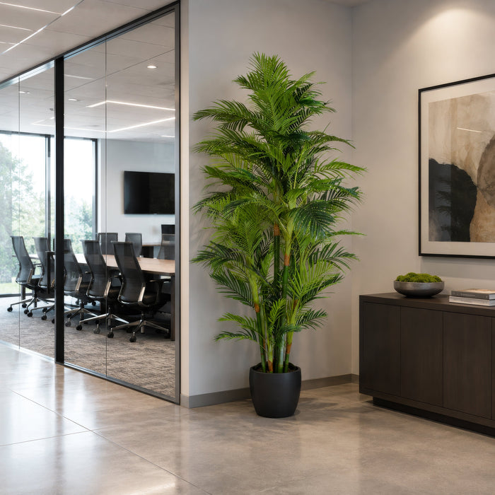 8' Soft-Touch Areca Silk Palm Tree -Green - P-184220