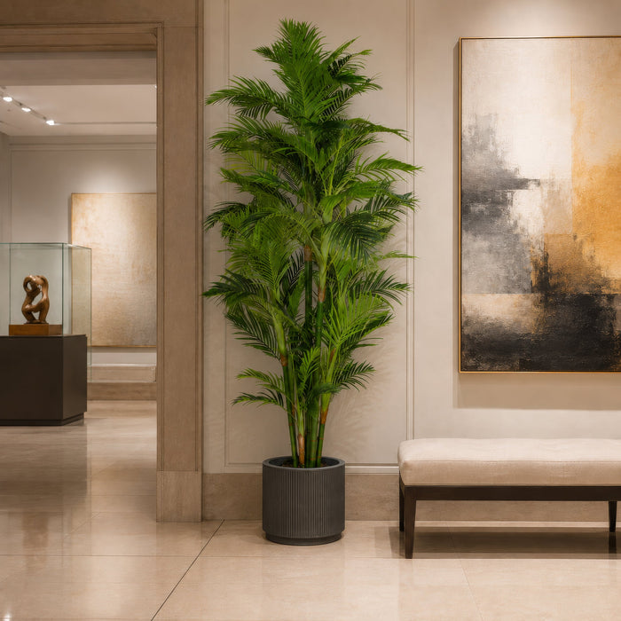 8' Soft-Touch Areca Silk Palm Tree -Green - P-184220