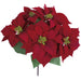 21.5" Velvet Artificial Poinsettia Flower Bush -Red (pack of 6) - P19043-0RE