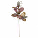 36" Metallic & Glittered Artificial Velvet Magnolia Leaf Stem -Purple/Silver (Pack of 12) - P191130