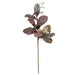 36" Metallic & Glittered Artificial Velvet Magnolia Leaf Stem -Purple/Silver (pack of 12) - P191130