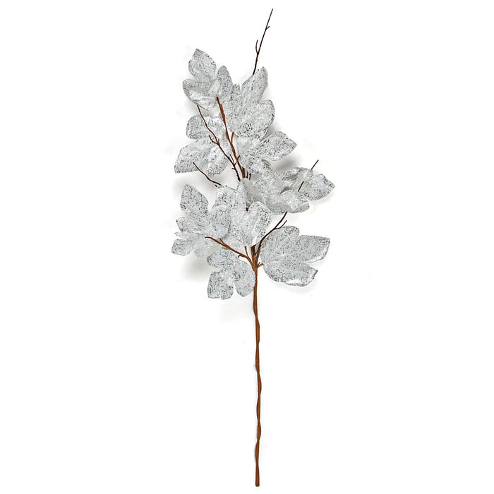 52" Artificial Maple Leaf Stem -Silver (pack of 6) - P191340