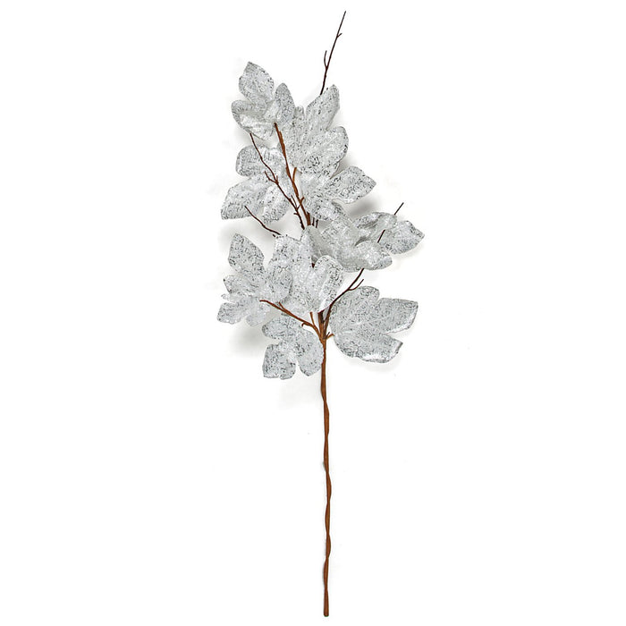 52" Artificial Maple Leaf Stem -Silver (Pack of 6) - P191340