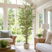 7' Natural Cane Reed Bamboo Silk Palm Tree w/Pot -Green - P191420