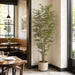 7' Natural Cane Reed Bamboo Silk Palm Tree w/Pot -Green - P191420