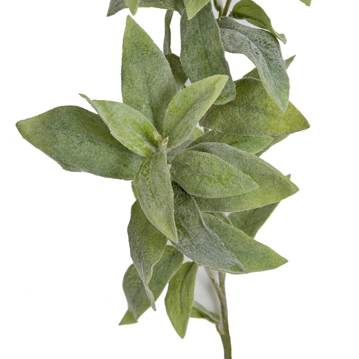 24" Artificial Flocked Sage Herb Stem -Green (pack of 12) - P193110