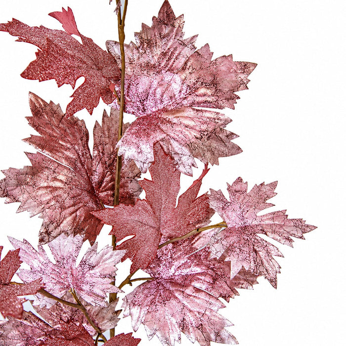 38" Metallic Artificial Maple Leaf Stem -Pink/Gold (Pack of 12) - P200850
