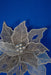22" Beaded Artificial Poinsettia Flower Stem -Silver (Pack of 12) - P200990