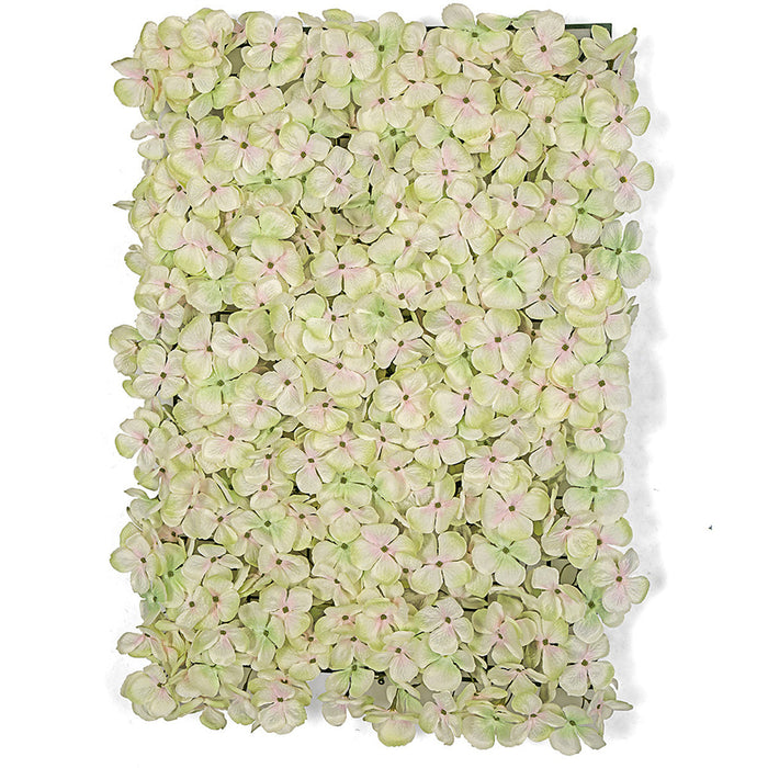 25"x17.5" Silk Flowering Hydrangea Mat -Light Green (Pack of 4) - P-201100