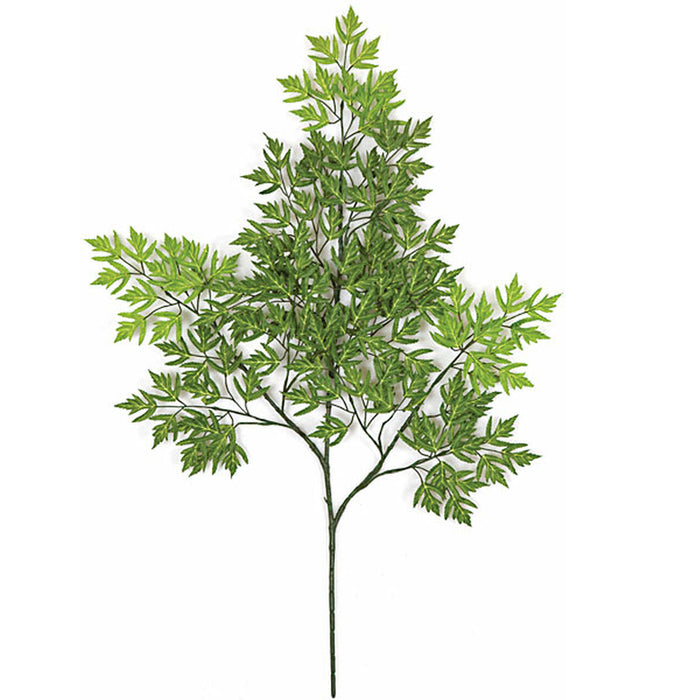24" Silk Ming Aralia Leaf Branch Stem -2 Tone Green (Pack of 12) - P201