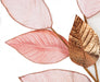 38" Metallic Velvet Artificial Magnolia Leaf Stem -Pink/Gold (pack of 12) - P210004