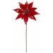 22" Sequin Artificial Poinsettia Flower Stem -Red/Gold (pack of 36) - P210172