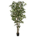 6'6" Deluxe Ficus Silk Tree w/Pot -1,781 Leaves -2 Tone Green - P2291