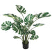 4' Variegated Split Leaf Philodendron Monstera Silk Plant w/Plastic Pot -Green/White - P-230020
