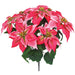 23" Artificial Poinsettia Velvet Flower Bush -Pink (Pack of 6) - P-230240