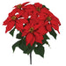 23" Artificial Velvet Poinsettia Flower Bush -Red (Pack of 6) - P-230272
