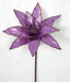 22" Metallic & Beaded Silk Poinsettia Flower Stem -Purple (pack of 24) - P-230572