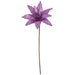 22" Metallic & Beaded Silk Poinsettia Flower Stem -Purple (pack of 24) - P-230572