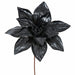 23" Metallic & Beaded Silk Poinsettia Flower Stem -Black (Pack of 24) - P-230612