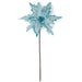 23" Glittered Trim Silk Poinsettia Flower Stem -Blue (pack of 24) - P-230644