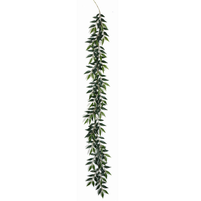 6' Smilax Leaf Silk Garland -2 Tone Green (Pack of 6) - P-232010