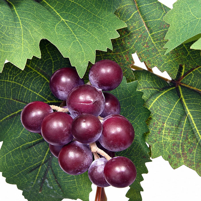 6' Grape Leaf Silk Garland With Grape Clusters -Green/Burgundy (Pack of 4) - P2330
