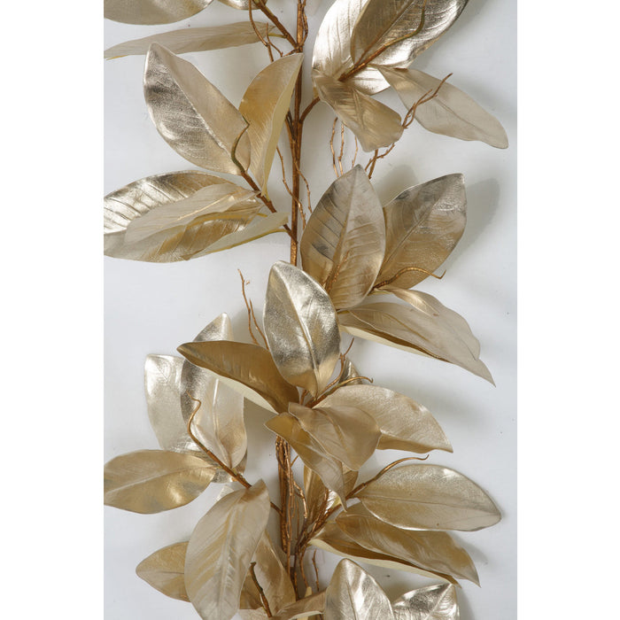 4'4" Metallic Artificial Bay Leaf Garland -Light Gold (Pack of 4) - P-240160