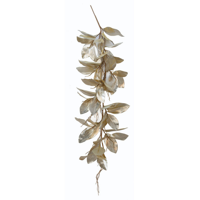 4'4" Metallic Artificial Bay Leaf Garland -Light Gold (Pack of 4) - P-240160