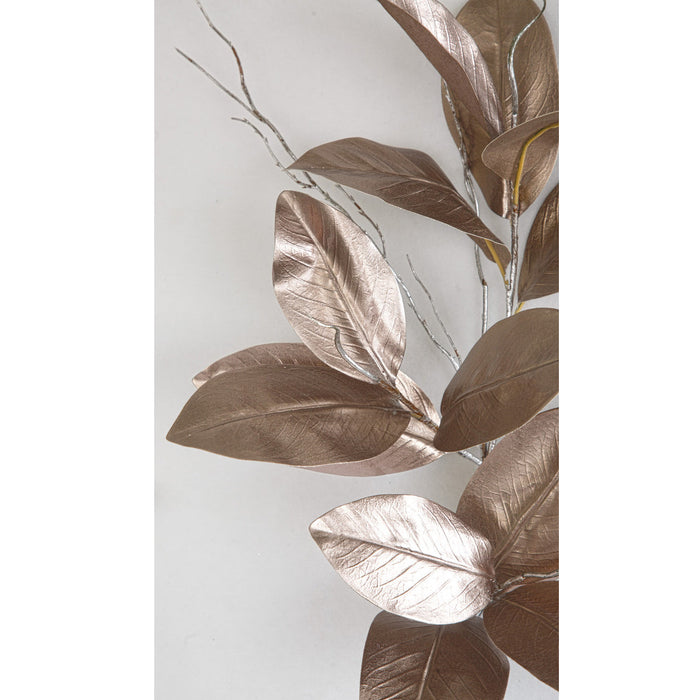 32" Metallic Artificial Magnolia Leaf Stem -Bronze (Pack of 12) - P-240201