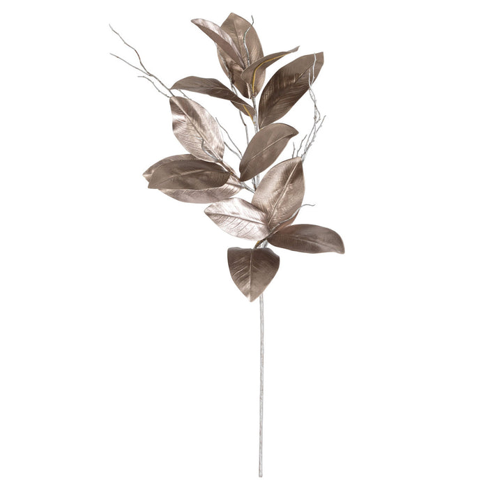 32" Metallic Artificial Magnolia Leaf Stem -Bronze (Pack of 12) - P-240201