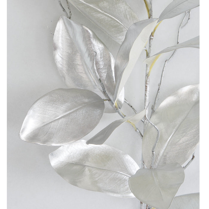 32" Metallic Artificial Magnolia Leaf Stem -Silver (Pack of 12) - P-240202