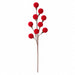 22.5" Velvet Ball Stem -Red (Pack of 12) - P-260064