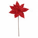 21" Sequin & Glittered Artificial Poinsettia Flower Stem -Red (Pack of 24) - P-260272